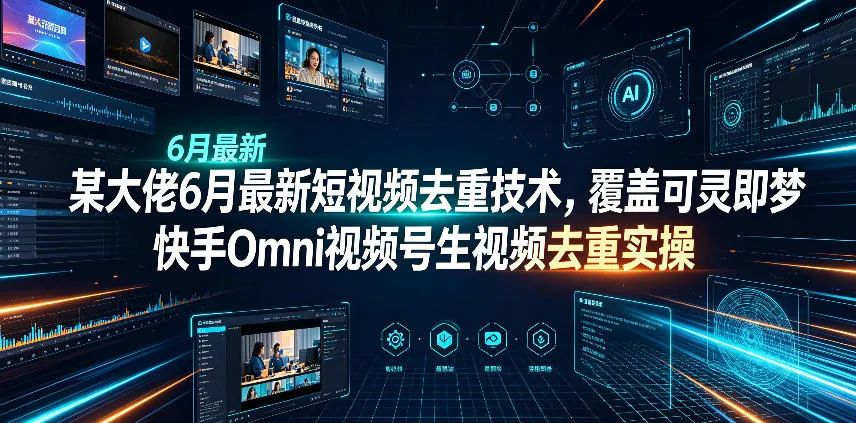某大佬6月最新短视频去重技术，覆盖可灵即梦快手Omni视频号生视频去重实操mc69.cn - 副业项目分享,互联网学习资源,考公考研资料,虚拟资料与创业思路天璇笔记网