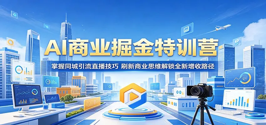 AI商业掘金特训营：掌握同城引流直播技巧，刷新商业思维解锁全新增收路径mc69.cn - 副业项目分享,互联网学习资源,考公考研资料,虚拟资料与创业思路天璇笔记网