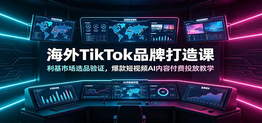 海外TikTok品牌打造课：利基市场选品验证，爆款短视频AI内容付费投放教学mc69.cn - 副业项目分享,互联网学习资源,考公考研资料,虚拟资料与创业思路天璇笔记网