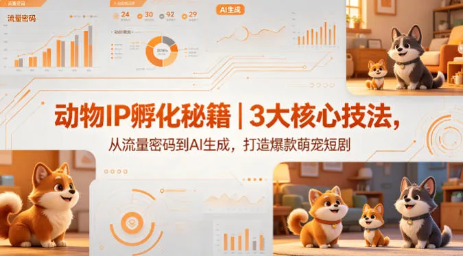 动物IP孵化秘籍｜3大核心技法，从流量密码到AI生成，打造爆款萌宠短剧mc69.cn - 副业项目分享,互联网学习资源,考公考研资料,虚拟资料与创业思路天璇笔记网