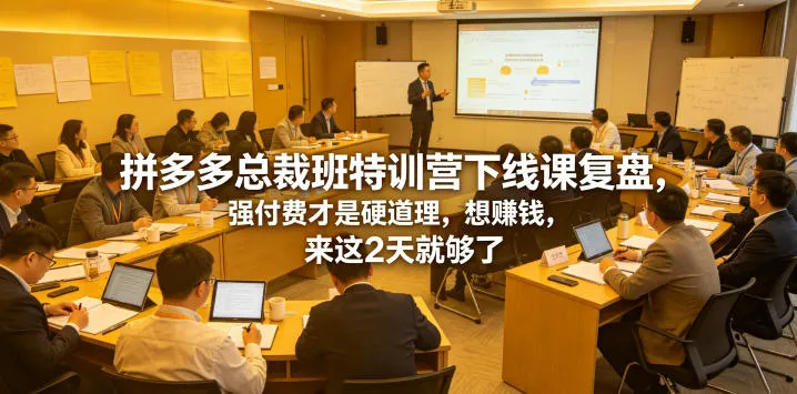 拼多多总裁班特训营下线课复盘，强付费才是硬道理，想賺钱，来这2天就够了mc69.cn - 副业项目分享,互联网学习资源,考公考研资料,虚拟资料与创业思路天璇笔记网