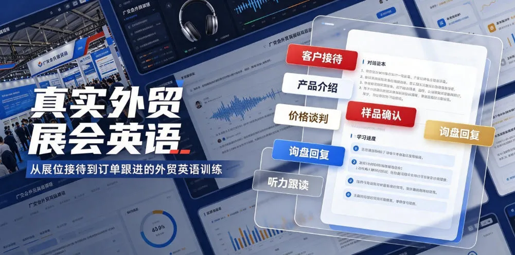 真实外贸展会英语，广交会外贸口语听力突击课程【音频】mc69.cn - 副业项目分享,互联网学习资源,考公考研资料,虚拟资料与创业思路天璇笔记网