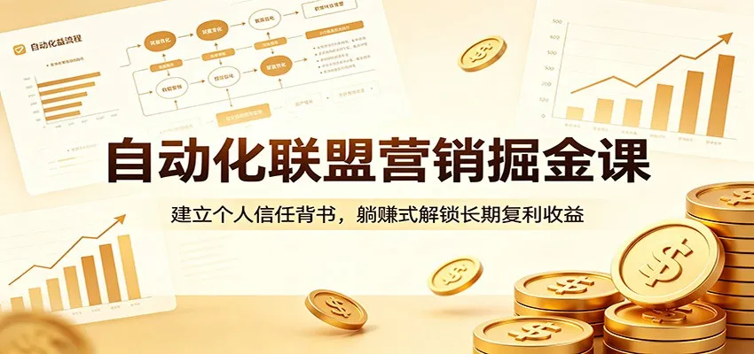 自动化联盟营销掘金课：建立个人信任背书，躺赚式解锁长期复利收益mc69.cn - 副业项目分享,互联网学习资源,考公考研资料,虚拟资料与创业思路天璇笔记网