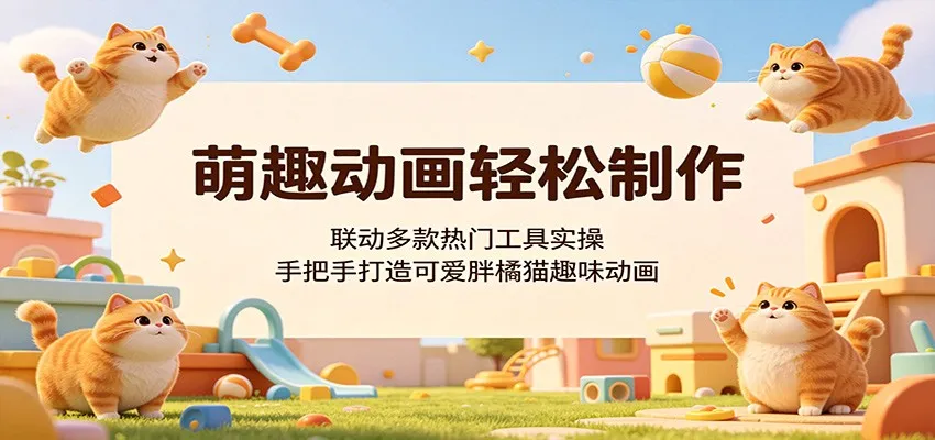 萌趣动画轻松制作，联动多款热门工具实操，手把手打造可爱胖橘猫趣味动画mc69.cn - 副业项目分享,互联网学习资源,考公考研资料,虚拟资料与创业思路天璇笔记网
