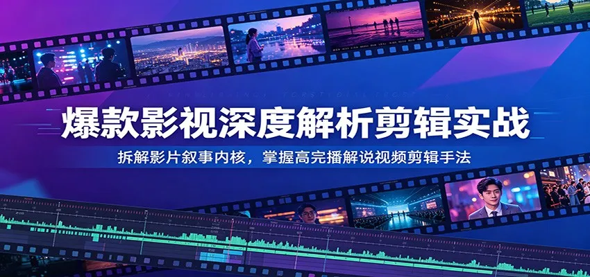爆款影视深度解析剪辑实战：拆解影片叙事内核，掌握高完播解说视频剪辑手法mc69.cn - 副业项目分享,互联网学习资源,考公考研资料,虚拟资料与创业思路天璇笔记网