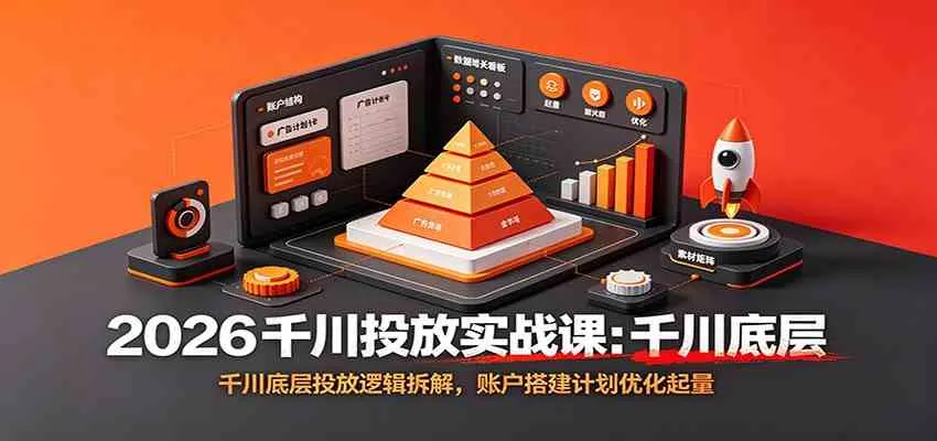 2026千川投放实战课：千川底层投放逻辑拆解，账户搭建计划优化起量mc69.cn - 副业项目分享,互联网学习资源,考公考研资料,虚拟资料与创业思路天璇笔记网
