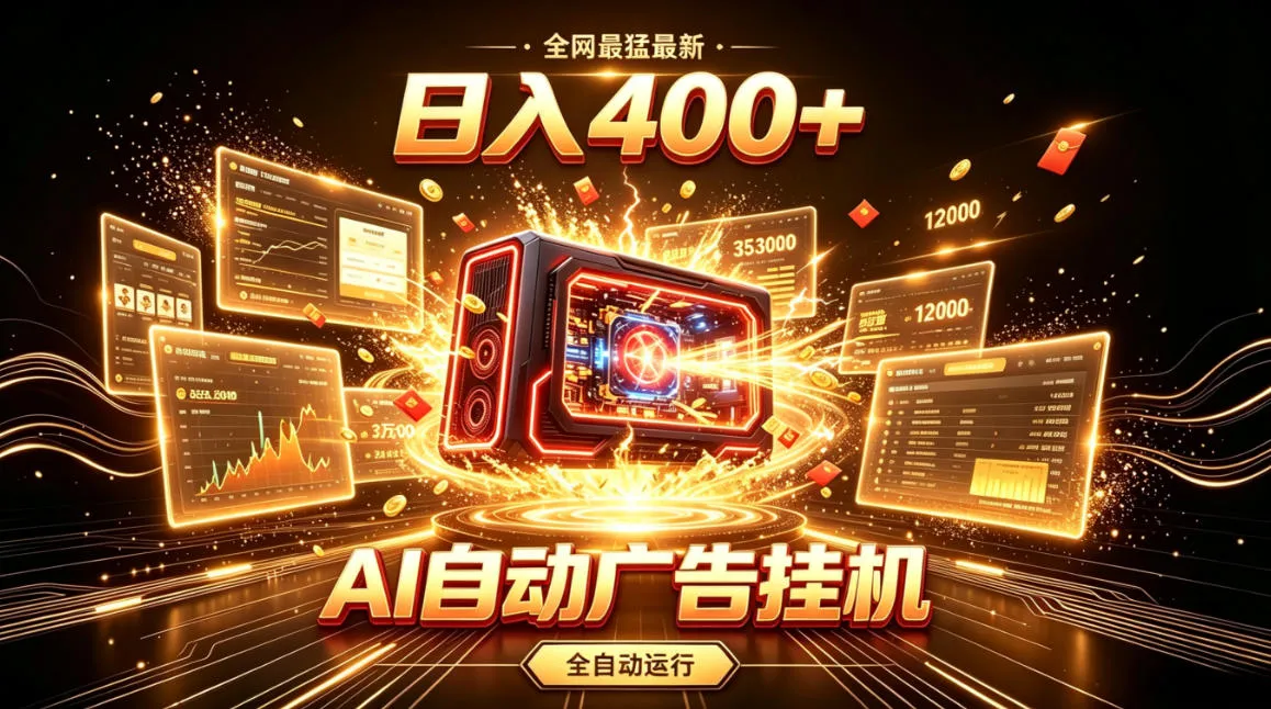 全网最猛最新的AI自动广告挂G，狠收益日入400+，真正做到躺賺式变现【揭秘】mc69.cn - 副业项目分享,互联网学习资源,考公考研资料,虚拟资料与创业思路天璇笔记网