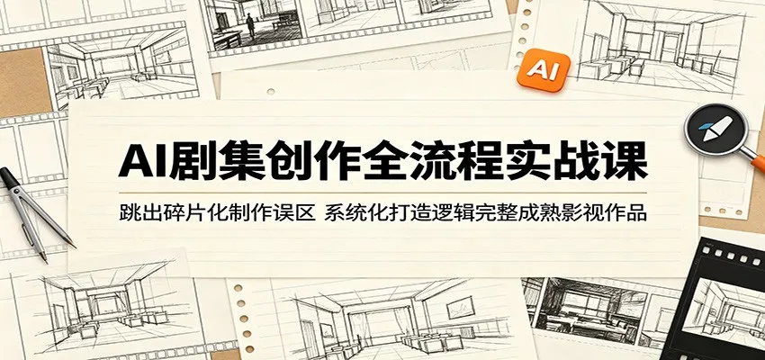 AI剧集创作全流程实战课：跳出碎片化制作误区，系统化打造逻辑完整成熟影视作品mc69.cn - 副业项目分享,互联网学习资源,考公考研资料,虚拟资料与创业思路天璇笔记网