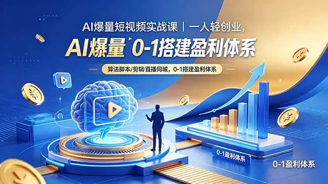 （18652期）AI爆量短视频实战课｜一人轻创业，算法脚本剪辑直播同城，0-1搭建盈利体系mc69.cn - 副业项目分享,互联网学习资源,考公考研资料,虚拟资料与创业思路天璇笔记网