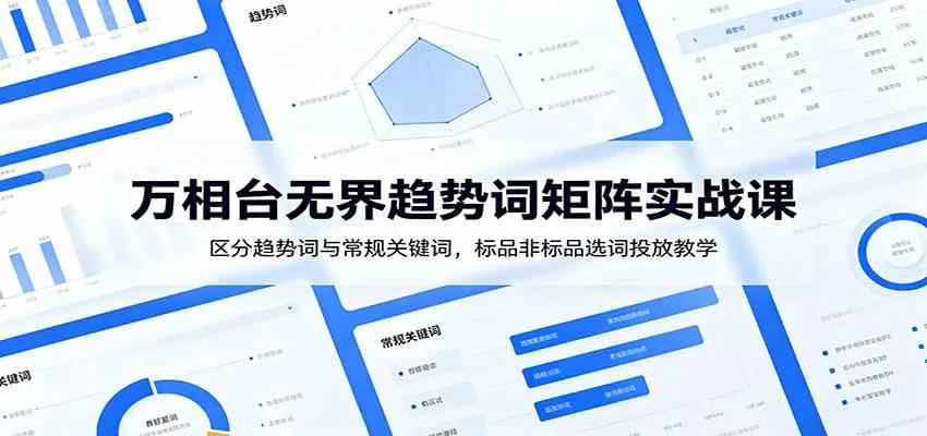 万相台无界趋势词矩阵实战课:区分趋势词与常规关键词,标品非标品选词投放教学 万相台无界趋势词矩阵实战课:区分趋势词与常规关键词,标品非标品选词投放教学