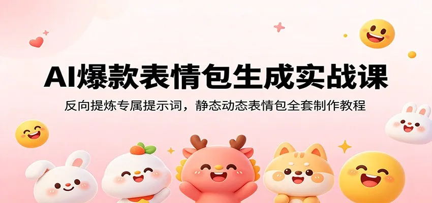 AI爆款表情包生成实战课：反向提炼专属提示词，静态动态表情包全套制作教程mc69.cn - 副业项目分享,互联网学习资源,考公考研资料,虚拟资料与创业思路天璇笔记网