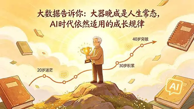 （18288期）付费文章：大数据告诉你：大器晚成是人生常态，AI 时代依然适用的成长规律mc69.cn - 副业项目分享,互联网学习资源,考公考研资料,虚拟资料与创业思路天璇笔记网