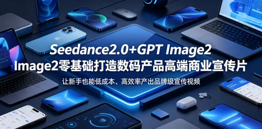Seedance2.0+GPT Image2零基础打造数码产品高端商业宣传片，让新手也能低成本、高效率产出品牌级宣传视频mc69.cn - 副业项目分享,互联网学习资源,考公考研资料,虚拟资料与创业思路天璇笔记网