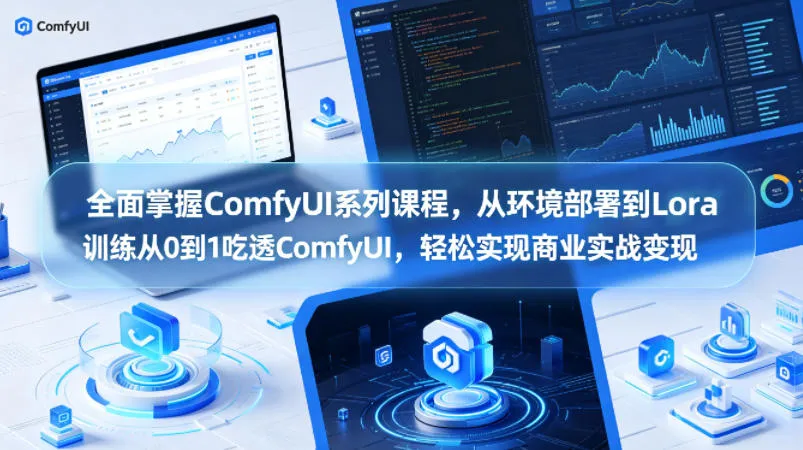 全面掌握ComfyUI系列课程，从环境部署到Lora训练从0到1吃透ComfyUI，轻松实现商业实战变现mc69.cn - 副业项目分享,互联网学习资源,考公考研资料,虚拟资料与创业思路天璇笔记网