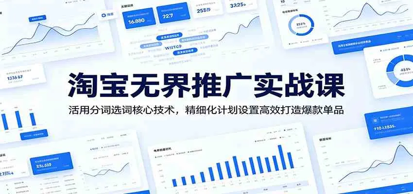 淘宝无界推广实战课：活用分词选词核心技术，精细化计划设置高效打造爆款单品mc69.cn - 副业项目分享,互联网学习资源,考公考研资料,虚拟资料与创业思路天璇笔记网