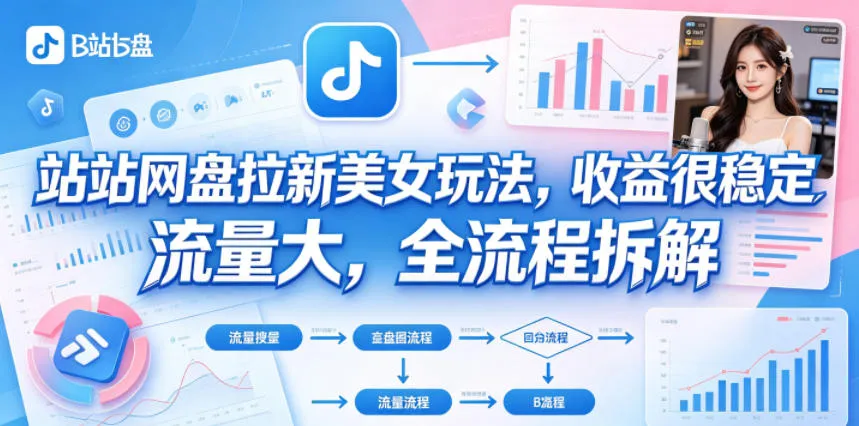 B站网盘拉新美女玩法，收益很稳定，流量大，全流程拆解mc69.cn - 副业项目分享,互联网学习资源,考公考研资料,虚拟资料与创业思路天璇笔记网