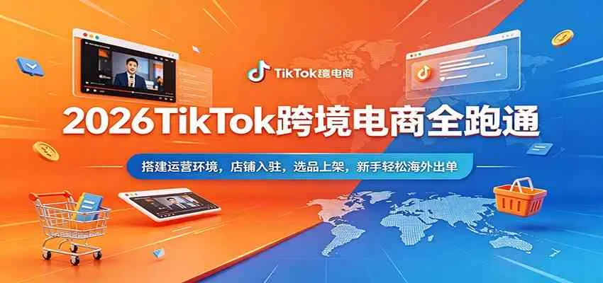 2026TikTok跨境电商全跑通：搭建运营环境，店铺入驻，选品上架，新手轻松海外出单mc69.cn - 副业项目分享,互联网学习资源,考公考研资料,虚拟资料与创业思路天璇笔记网