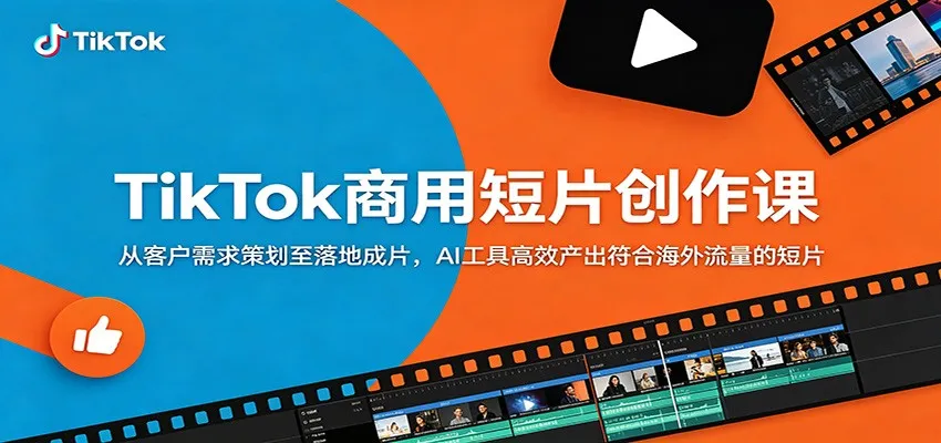 TikTok商用短片创作课：从客户需求策划至落地成片，AI工具高效产出符合海外流量的短片mc69.cn - 副业项目分享,互联网学习资源,考公考研资料,虚拟资料与创业思路天璇笔记网