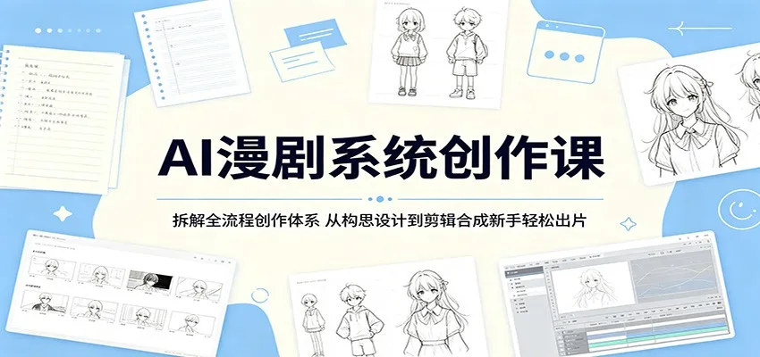 AI漫剧系统创作课：拆解全流程创作体系，从构思设计到剪辑合成新手轻松出片mc69.cn - 副业项目分享,互联网学习资源,考公考研资料,虚拟资料与创业思路天璇笔记网