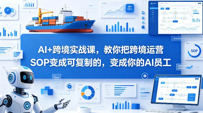 AI+跨境实战课，教你把跨境运营S0变成可复制的，变成你的AI员工mc69.cn - 副业项目分享,互联网学习资源,考公考研资料,虚拟资料与创业思路天璇笔记网