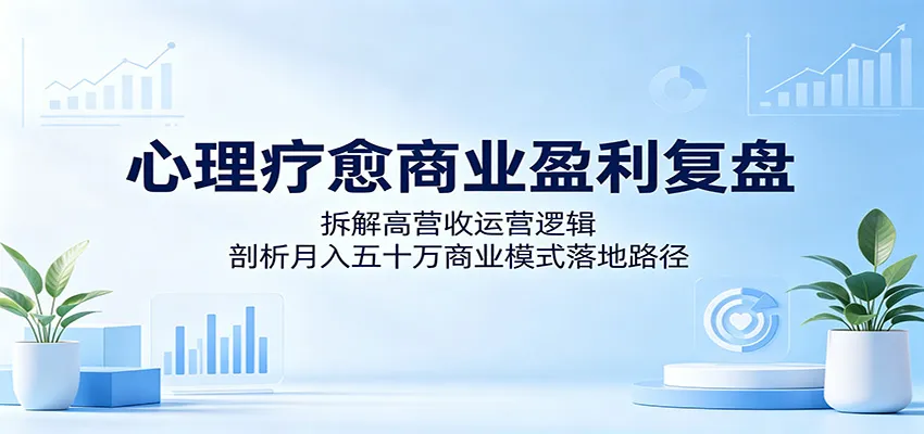 心理疗愈商业盈利复盘：拆解高营收运营逻辑，剖析月入五十万商业模式落地路径mc69.cn - 副业项目分享,互联网学习资源,考公考研资料,虚拟资料与创业思路天璇笔记网