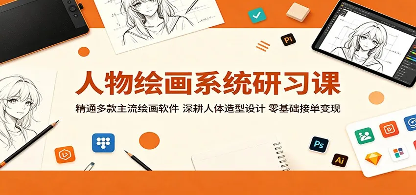 人物绘画系统研习课：精通多款主流绘画软件，深耕人体造型设计，零基础接单变现mc69.cn - 副业项目分享,互联网学习资源,考公考研资料,虚拟资料与创业思路天璇笔记网