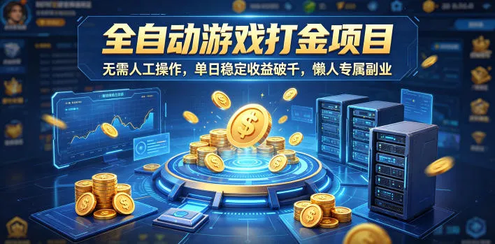 全自动游戏打金项目，无需人工操作，单日稳定收益破千，懒人专属副业【揭秘】mc69.cn - 副业项目分享,互联网学习资源,考公考研资料,虚拟资料与创业思路天璇笔记网