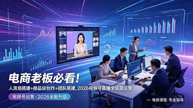 （18845期）电商老板必看！人货场搭建+排品设计+素材创作+团队搭建，2026视频号直播全链路运营mc69.cn - 副业项目分享,互联网学习资源,考公考研资料,虚拟资料与创业思路天璇笔记网