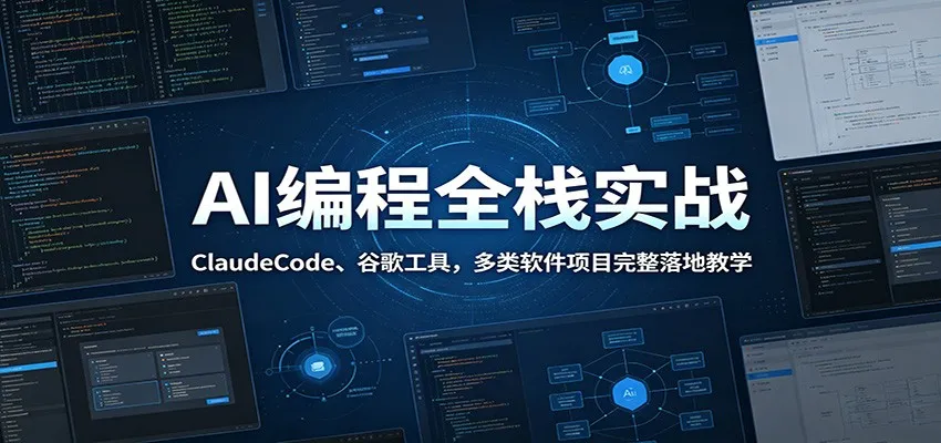 AI编程全栈实战：ClaudeCode、谷歌工具，多类软件项目完整落地教学mc69.cn - 副业项目分享,互联网学习资源,考公考研资料,虚拟资料与创业思路天璇笔记网