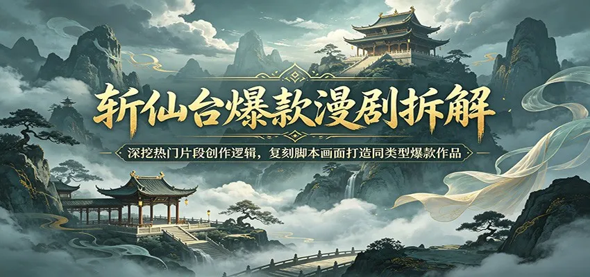 斩仙台爆款漫剧拆解：深挖热门片段创作逻辑，复刻脚本画面打造同类型爆款作品mc69.cn - 副业项目分享,互联网学习资源,考公考研资料,虚拟资料与创业思路天璇笔记网