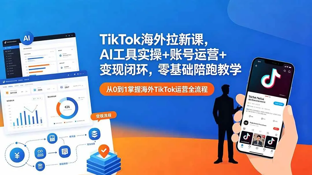 （18522期）TikTok海外拉新课，AI工具实操+账号运营+变现闭环，零基础陪跑教学mc69.cn - 副业项目分享,互联网学习资源,考公考研资料,虚拟资料与创业思路天璇笔记网