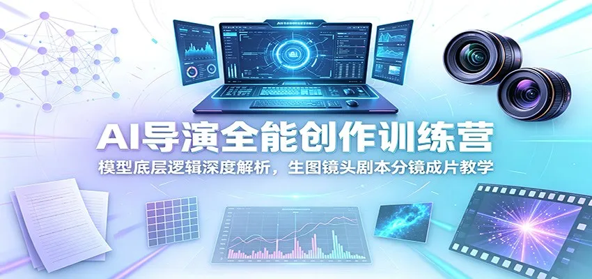 AI导演全能创作训练营：模型底层逻辑深度解析，生图镜头剧本分镜成片教学mc69.cn - 副业项目分享,互联网学习资源,考公考研资料,虚拟资料与创业思路天璇笔记网