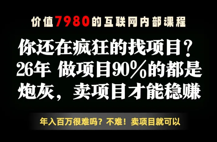 26年请不要疯狂的找项目了，卖项目远比你想象的暴利，你也可以月入10W+【揭秘】mc69.cn - 副业项目分享,互联网学习资源,考公考研资料,虚拟资料与创业思路天璇笔记网