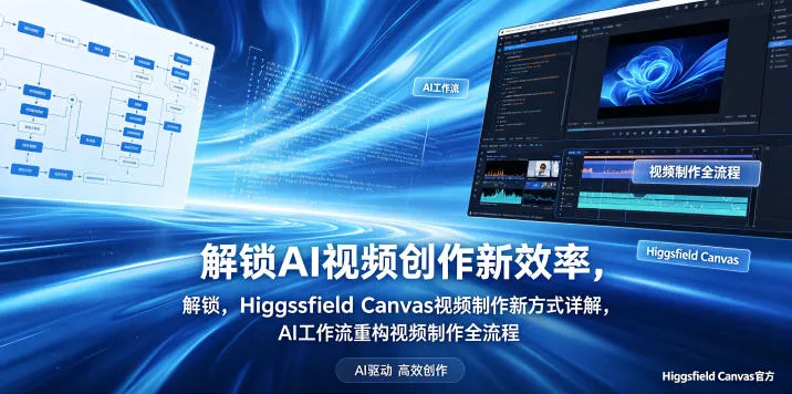 解锁AI视频创作新效率，Higgsfield Canvas视频制作新方式详解，AI工作流重构视频制作全流程mc69.cn - 副业项目分享,互联网学习资源,考公考研资料,虚拟资料与创业思路天璇笔记网