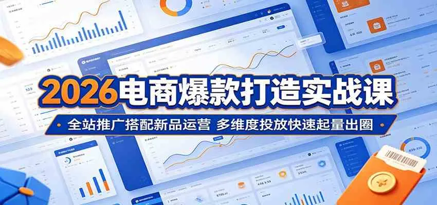 2026电商爆款打造实战课：全站推广搭配新品运营，多维度投放快速起量出圈mc69.cn - 副业项目分享,互联网学习资源,考公考研资料,虚拟资料与创业思路天璇笔记网