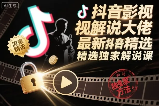 抖音影视解说大佬最新抖音进精选和独家方法，精选独家解说课（更新26年3月）mc69.cn - 副业项目分享,互联网学习资源,考公考研资料,虚拟资料与创业思路天璇笔记网