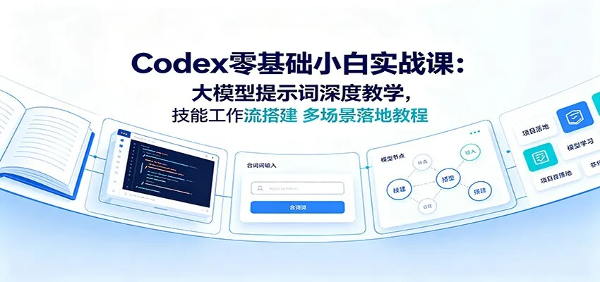 Codex零基础小白实战课：大模型提示词深度教学，技能工作流搭建多场景落地教程mc69.cn - 副业项目分享,互联网学习资源,考公考研资料,虚拟资料与创业思路天璇笔记网