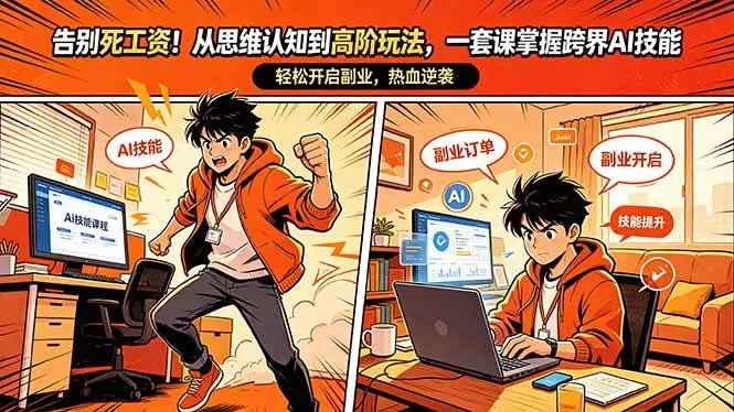 （18290期）告别死工资！从思维认知到高阶玩法，一套课掌握跨界AI技能，轻松开启副业mc69.cn - 副业项目分享,互联网学习资源,考公考研资料,虚拟资料与创业思路天璇笔记网