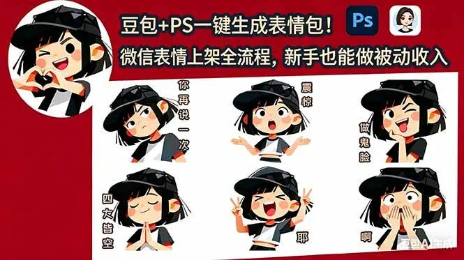 （18402期）豆包+PS一键生成表情包！微信表情上架全流程，新手也能做被动收入mc69.cn - 副业项目分享,互联网学习资源,考公考研资料,虚拟资料与创业思路天璇笔记网