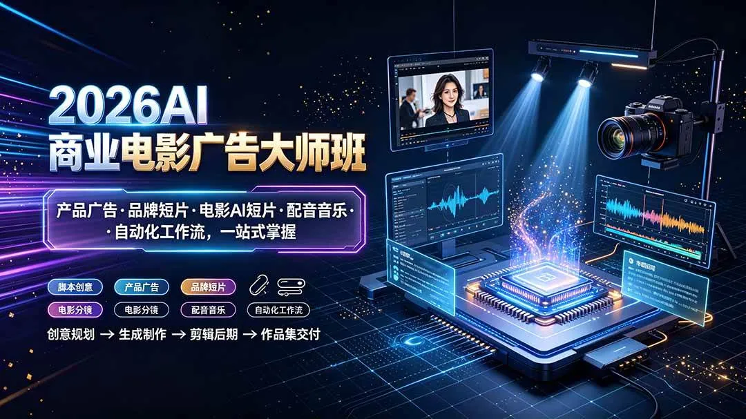 （19303期）2026AI商业电影广告大师班：产品广告·品牌短片·电影AI短片·配音音乐·自动化工作流，一站式掌握mc69.cn - 副业项目分享,互联网学习资源,考公考研资料,虚拟资料与创业思路天璇笔记网