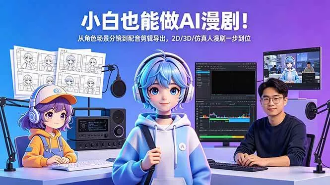 （18343期）小白也能做AI漫剧！从角色场景分镜到配音剪辑导出，2D/3D/仿真人漫剧一步到位mc69.cn - 副业项目分享,互联网学习资源,考公考研资料,虚拟资料与创业思路天璇笔记网