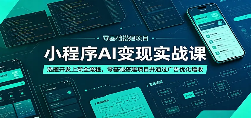小程序AI变现实战课：选题开发上架全流程，零基础搭建项目并通过广告优化增收mc69.cn - 副业项目分享,互联网学习资源,考公考研资料,虚拟资料与创业思路天璇笔记网