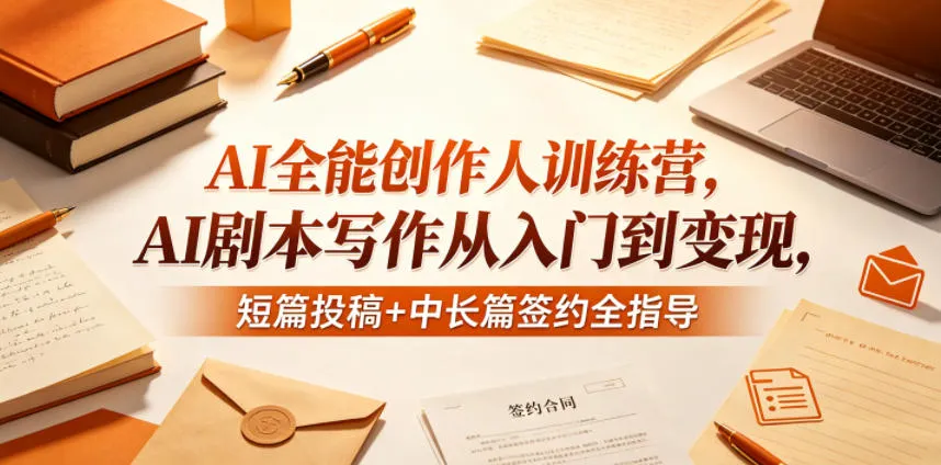 AI全能创作人训练营，AI剧本写作从入门到变现，短篇投稿+中长篇签约全指导mc69.cn - 副业项目分享,互联网学习资源,考公考研资料,虚拟资料与创业思路天璇笔记网