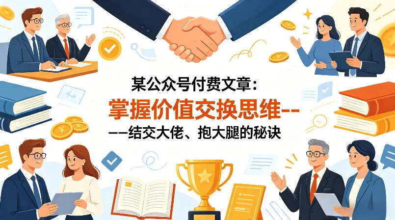 某公众号付费文章：掌握价值交换思维—-结交大佬、抱大腿的秘诀mc69.cn - 副业项目分享,互联网学习资源,考公考研资料,虚拟资料与创业思路天璇笔记网