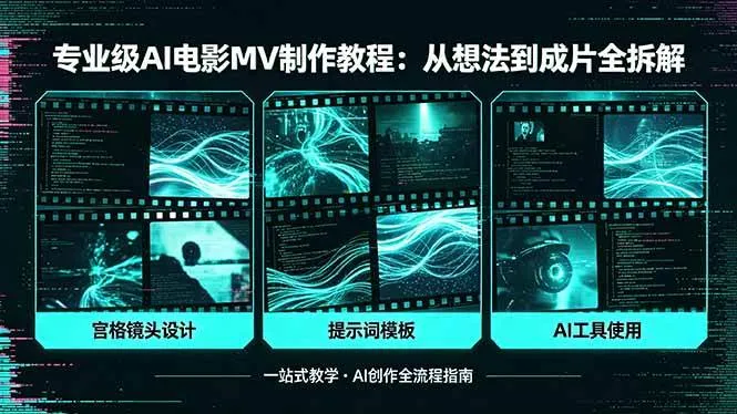 （18295期）专业级AI电影MV制作教程，从想法到成片全拆解，宫格镜头+提示词模板+AI工具一站式教学mc69.cn - 副业项目分享,互联网学习资源,考公考研资料,虚拟资料与创业思路天璇笔记网