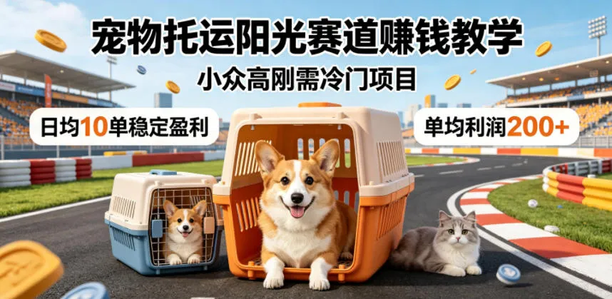 宠物托运阳光赛道賺钱教学，小众高刚需冷门项目，日均10单稳定盈利，单均利润200+mc69.cn - 副业项目分享,互联网学习资源,考公考研资料,虚拟资料与创业思路天璇笔记网