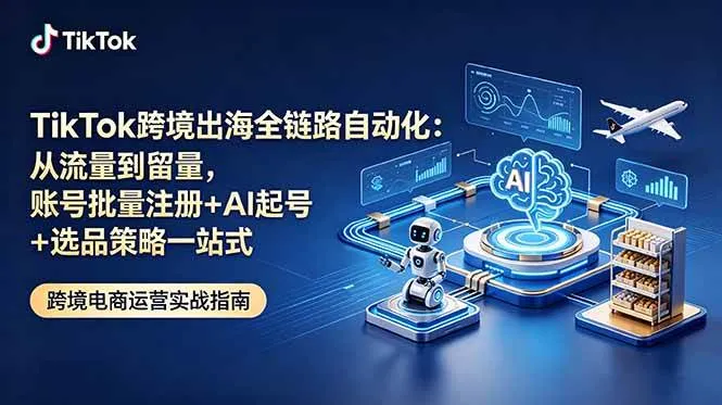 （18907期）TikTok跨境出海全链路自动化：从流量到留量，账号批量注册+AI起号+选品策略一站式mc69.cn - 副业项目分享,互联网学习资源,考公考研资料,虚拟资料与创业思路天璇笔记网