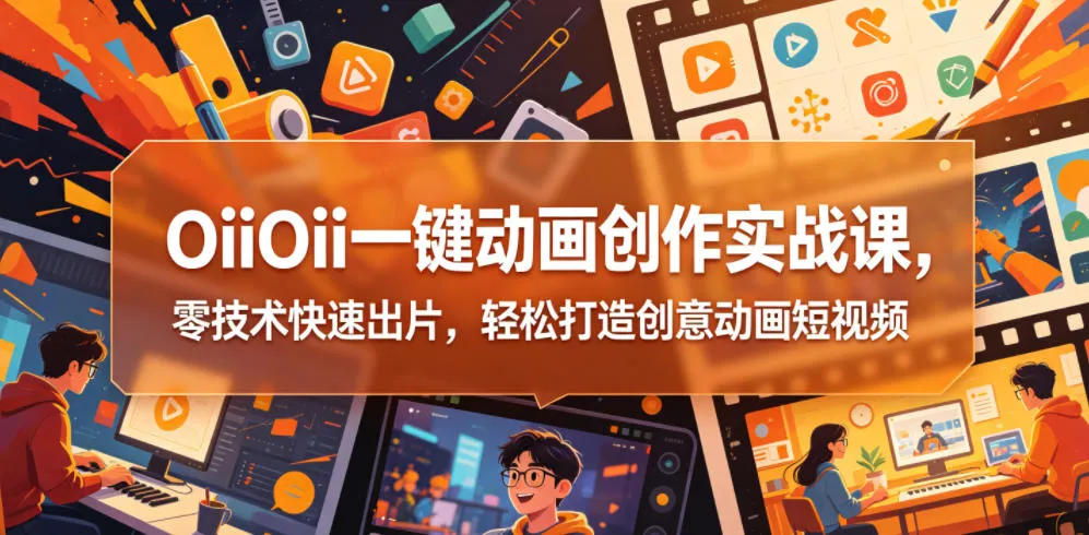 OiiOii一键动画创作实战课，零技术快速出片，轻松打造创意动画短视频mc69.cn - 副业项目分享,互联网学习资源,考公考研资料,虚拟资料与创业思路天璇笔记网