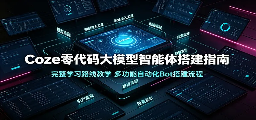 Coze零代码大模型智能体搭建指南：完整学习路线教学，多功能自动化Bot搭建流程mc69.cn - 副业项目分享,互联网学习资源,考公考研资料,虚拟资料与创业思路天璇笔记网