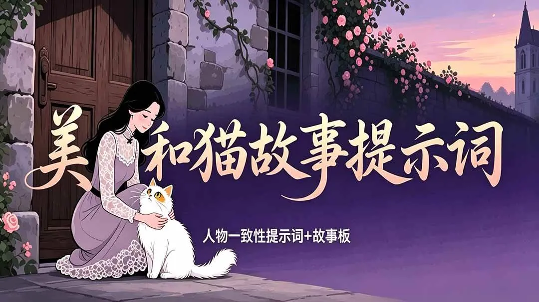 （18909期）美女和猫故事提示词，人物一致性提示词+故事板mc69.cn - 副业项目分享,互联网学习资源,考公考研资料,虚拟资料与创业思路天璇笔记网